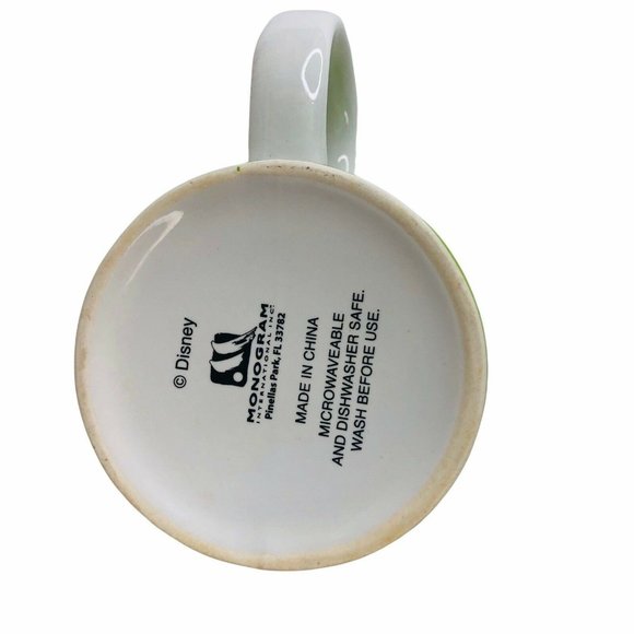 Disney Tinker Bell 3D Coffee Mug Lime Green Fairy Spell Out Ceramic Raised Cup - Picture 6 of 7